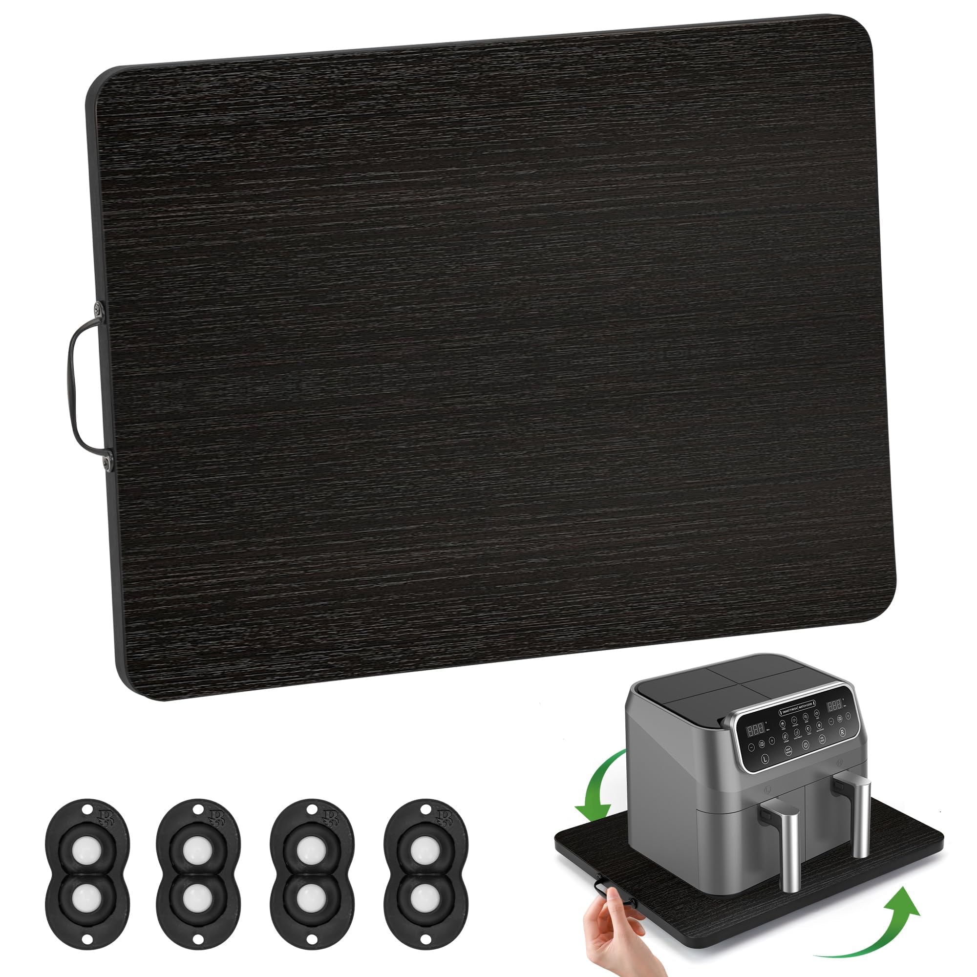 Photo 1 of Appliance Slider, Sliding Tray for Coffee Maker, Coffee Pot Slider for Countertop, 360° Rolling Tray Appliance Slider for Kitchen Appliances- Black (13” X 14”)