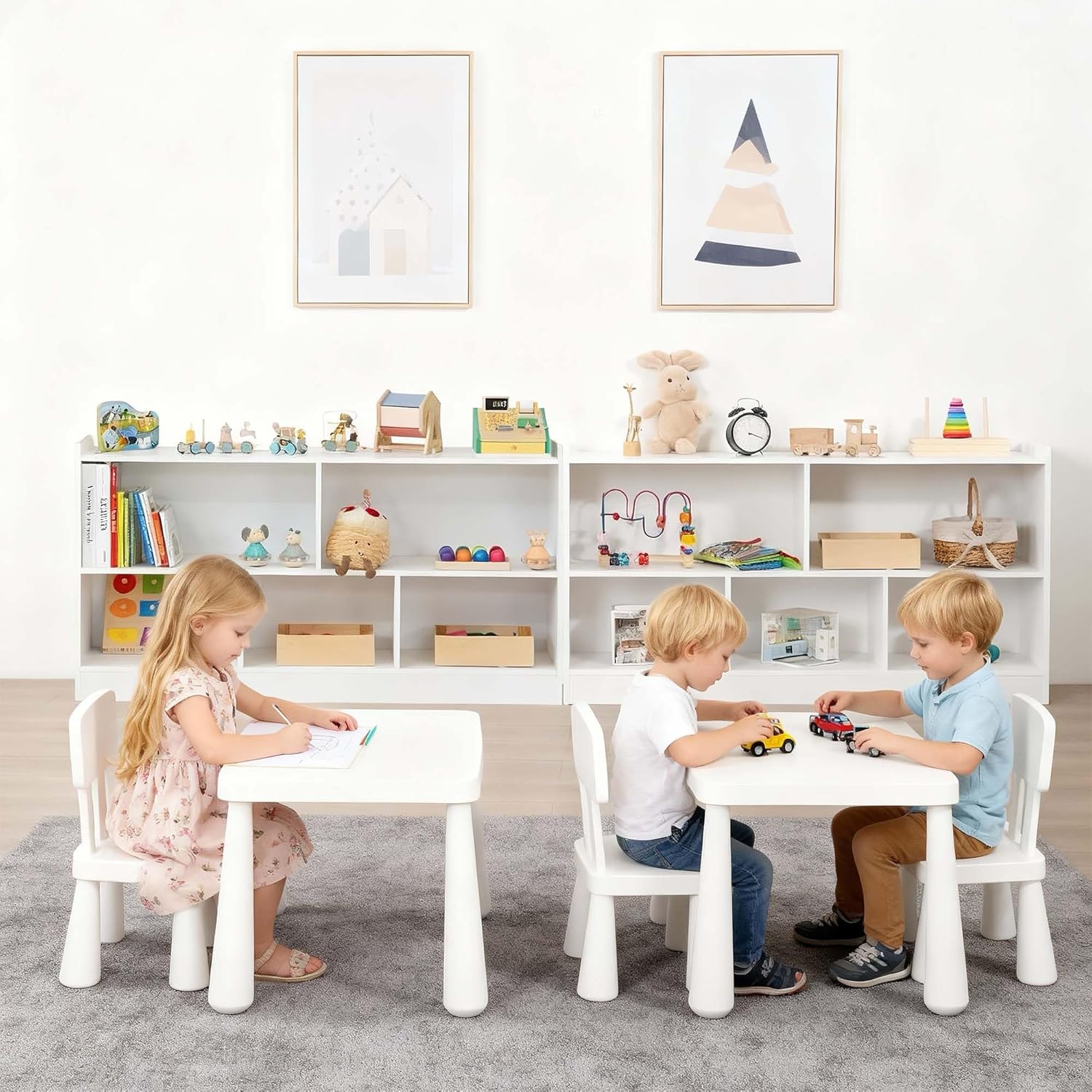 5-Section Wooden Toy Shelf for Kids, Montessori Shelf Storage with Open Shelving & Customizable Layout | Safe, Sturdy Design for Kids Room, Classroom & Playroom White - Image 6