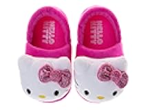 Sanrio Hello Kitty Slippers for Girls - Kitty White Indoor Cute Kids House Sandals Fuzzy Cat Slipper - 3D Plush Pink (size 11-12 Little Kid)