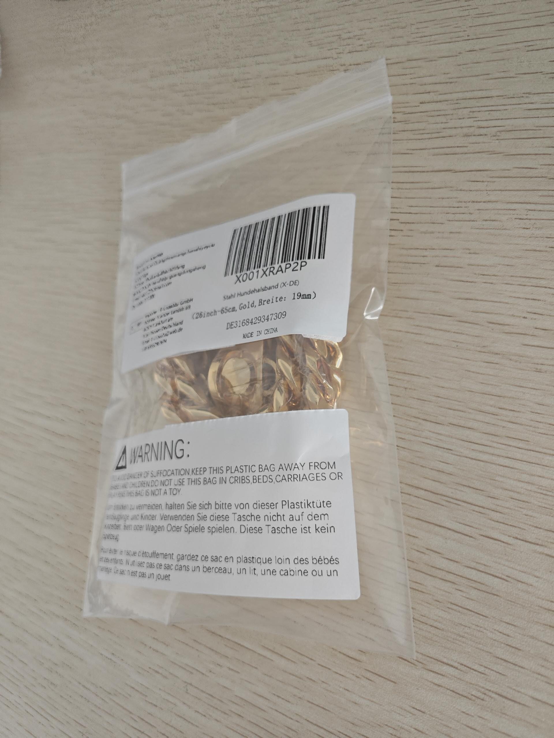 Gold Hundehalsband Aus Edelstahl – Cuban Link Kette Für Mittlere & Große Hunde, 35 Cm