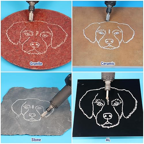 Miniatura 7 de Sworker Juego de fresas de carburo de 14 de pulgada, vástago de 14 pulgadas, 8 piezas con base de madera, brocas rotativas para soldaduras de metal,