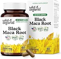 Vista 9 de Wild & Organic Cápsulas de raíz de maca negra, 90 unidades, suplemento de apoyo a la salud general