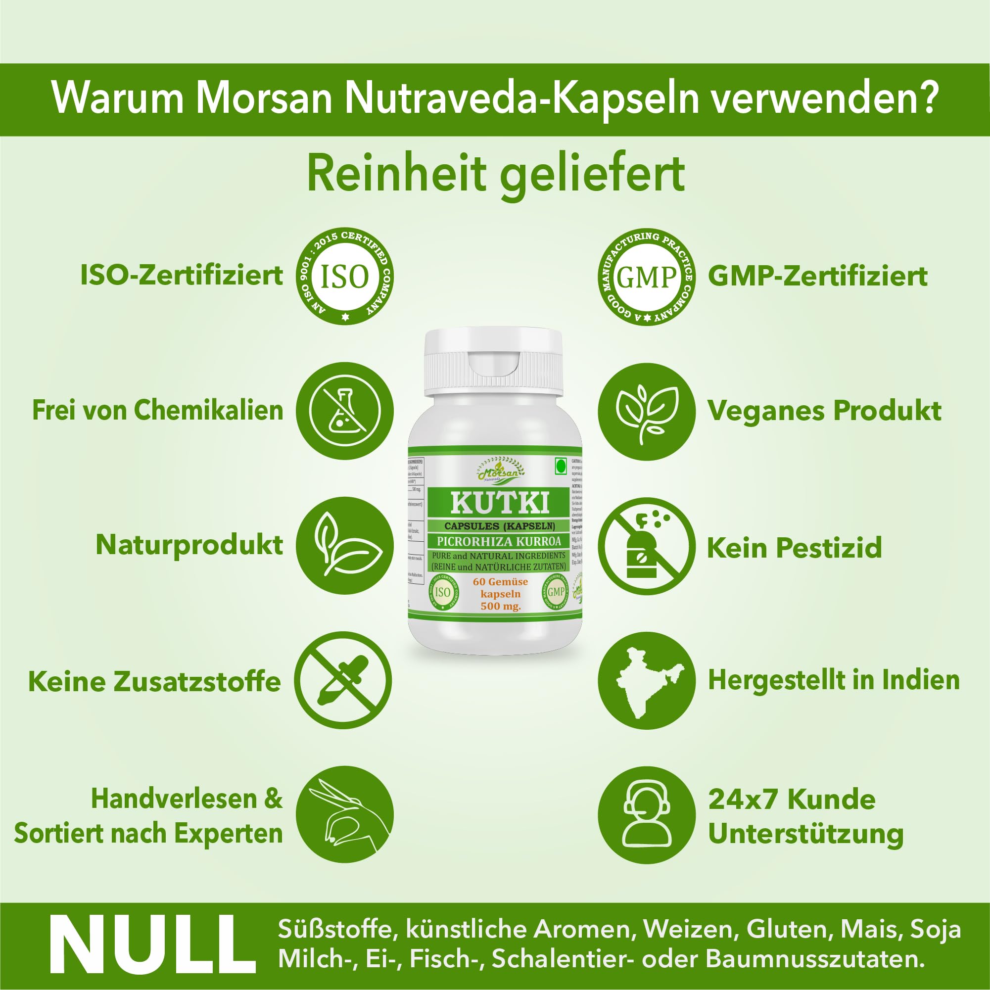 Picrorhiza Kurroa Extrakt-Kapseln für Männer und Frauen | Ayurvedische Kräuterergänzung/Heilmittel | 10:1 Stärke (2 Flasche mit 60 Kapseln)