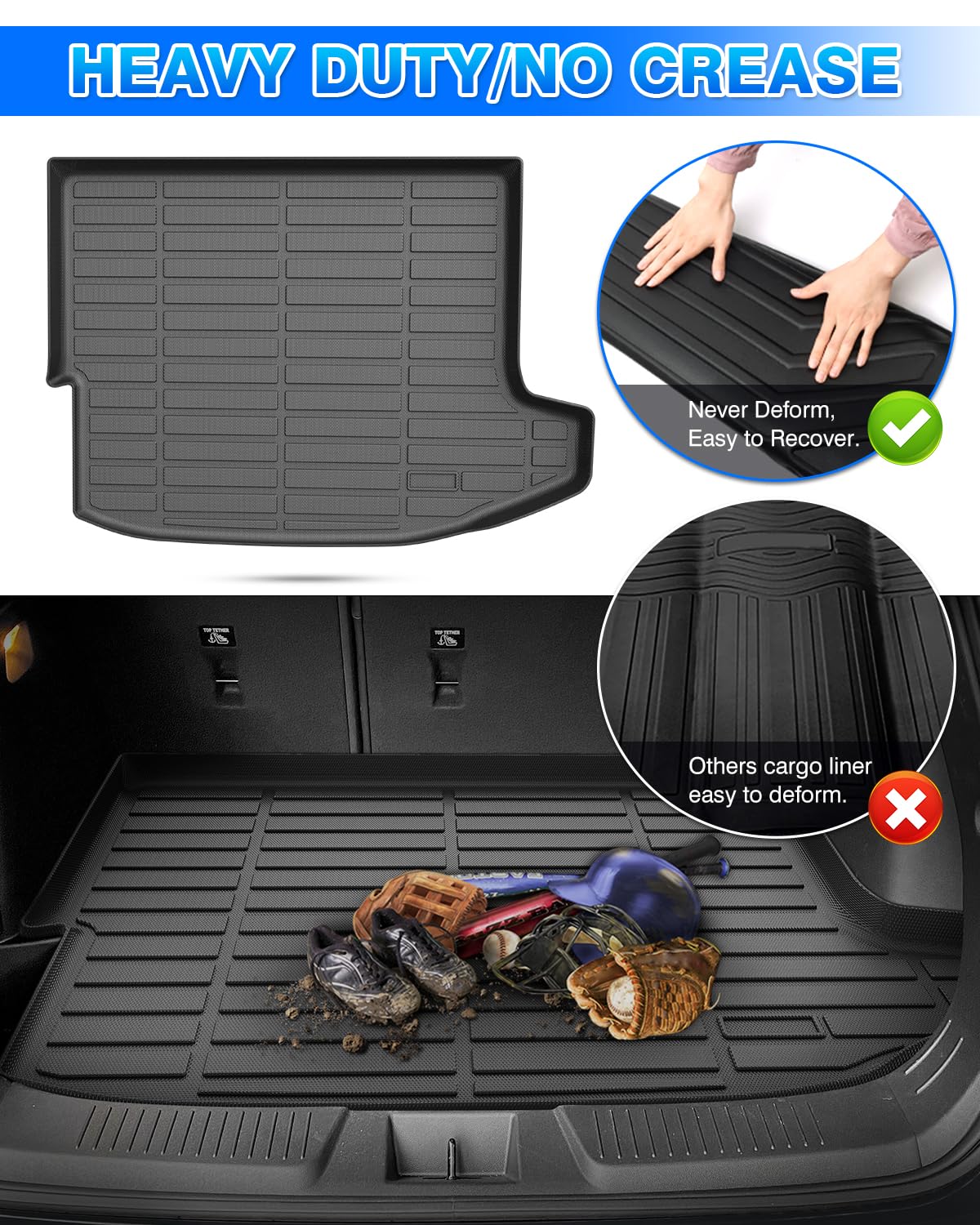 2024 Trax Cargo Mat Mixsuper All-Weather Cargo Liner For 2024-2025 Chevy Trax & Buick Envista – TPE Trunk Mat, Raised Edges, Non-Slip Surface | Protects Rear Cargo Area From Spills & Dirt