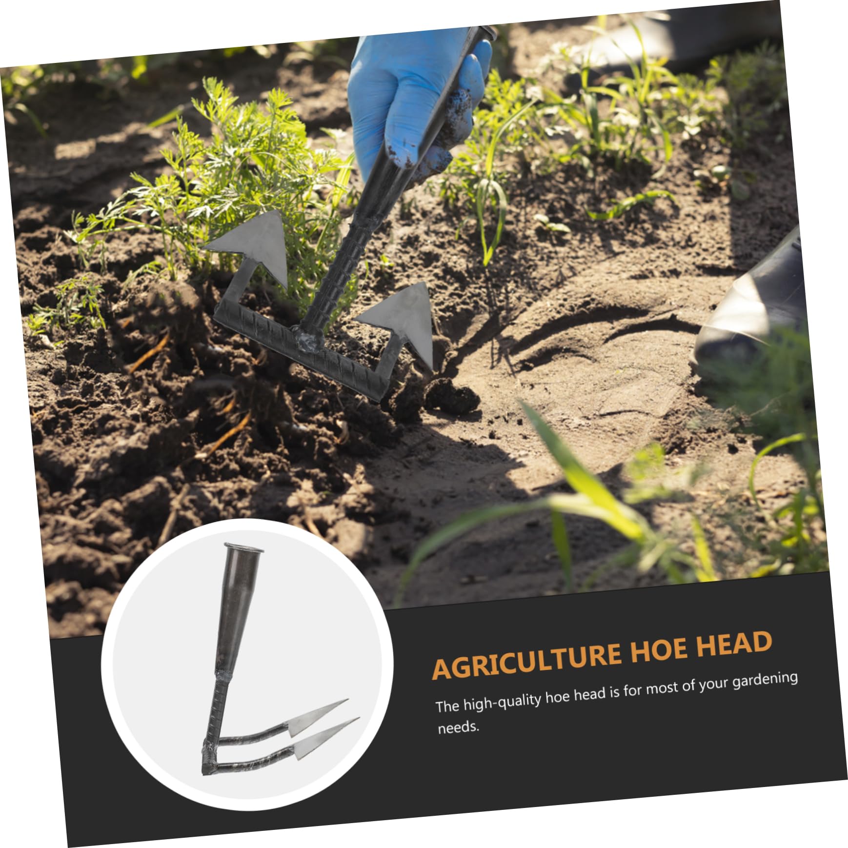 BESPORTBLE Azada Triangular De Jardinería Resistente De Mano Herramienta Multifunción Para Desmalezar y Labrar Eficaz Para Huerto y Cultivo