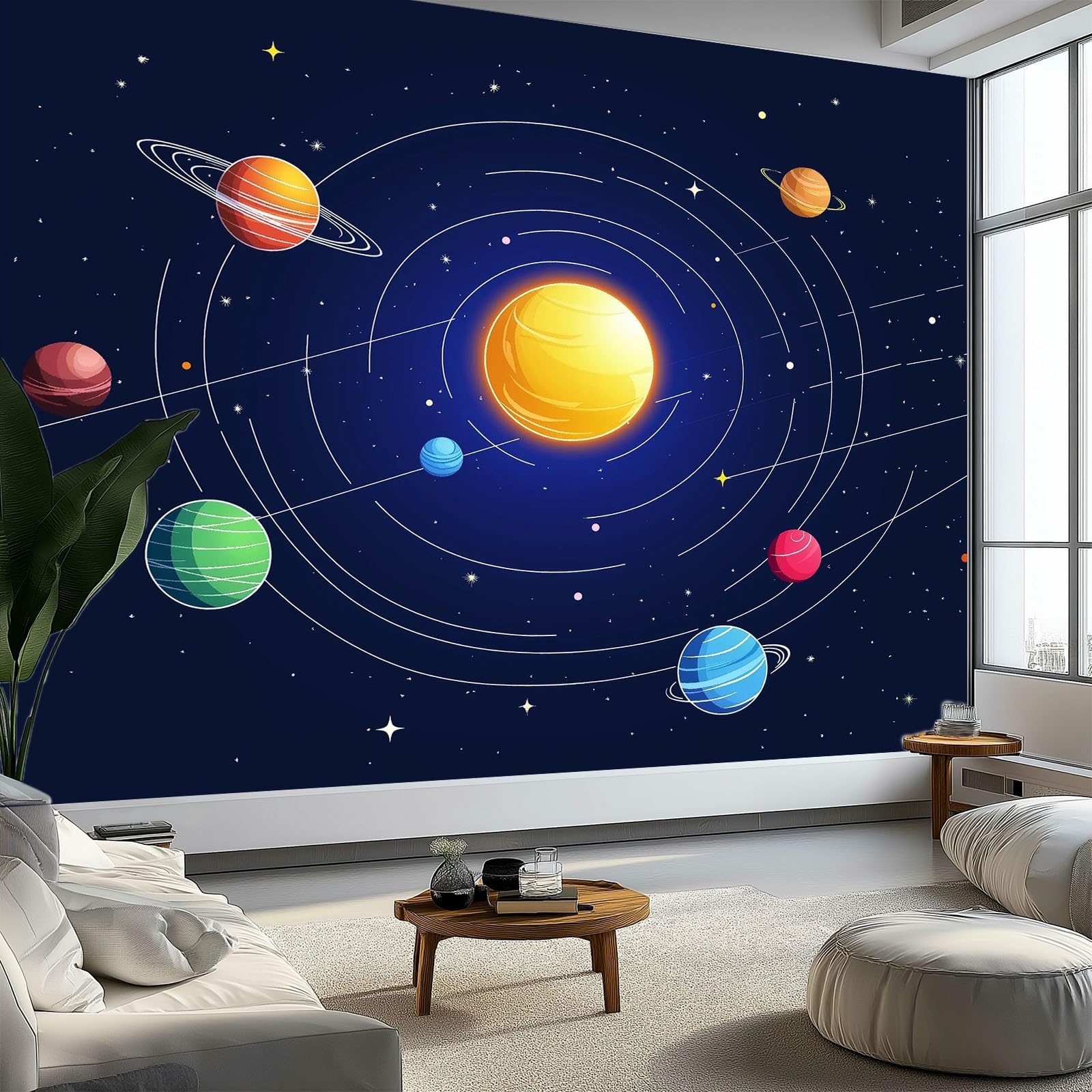 Papier Peint Bleu Foncé Ciel Étoilé pour Apaiser le Sommeil