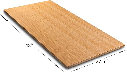 Miniatura 3 de VWINDESK Mesa de escritorio de bambú 100% sólido de 48 x 27.5 x 1 pulgadas, solo para escritorio de pie, escritorio de oficina en casa (ángulo