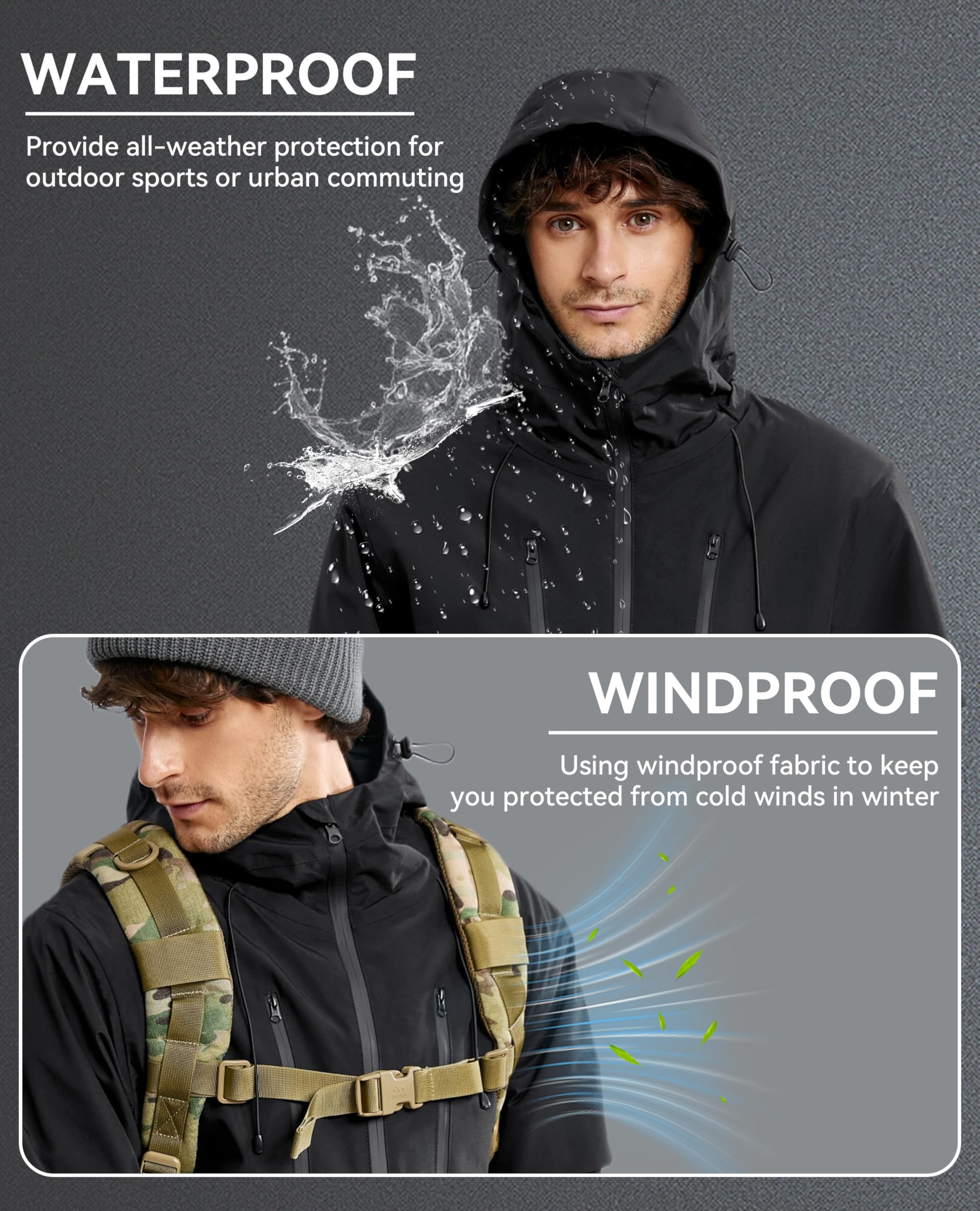 Vestes chauffantes pour homme et femme avec batterie, 15 zones de chauffage, manteau chauffant à double contrôle pour l'hiver et l'extérieur