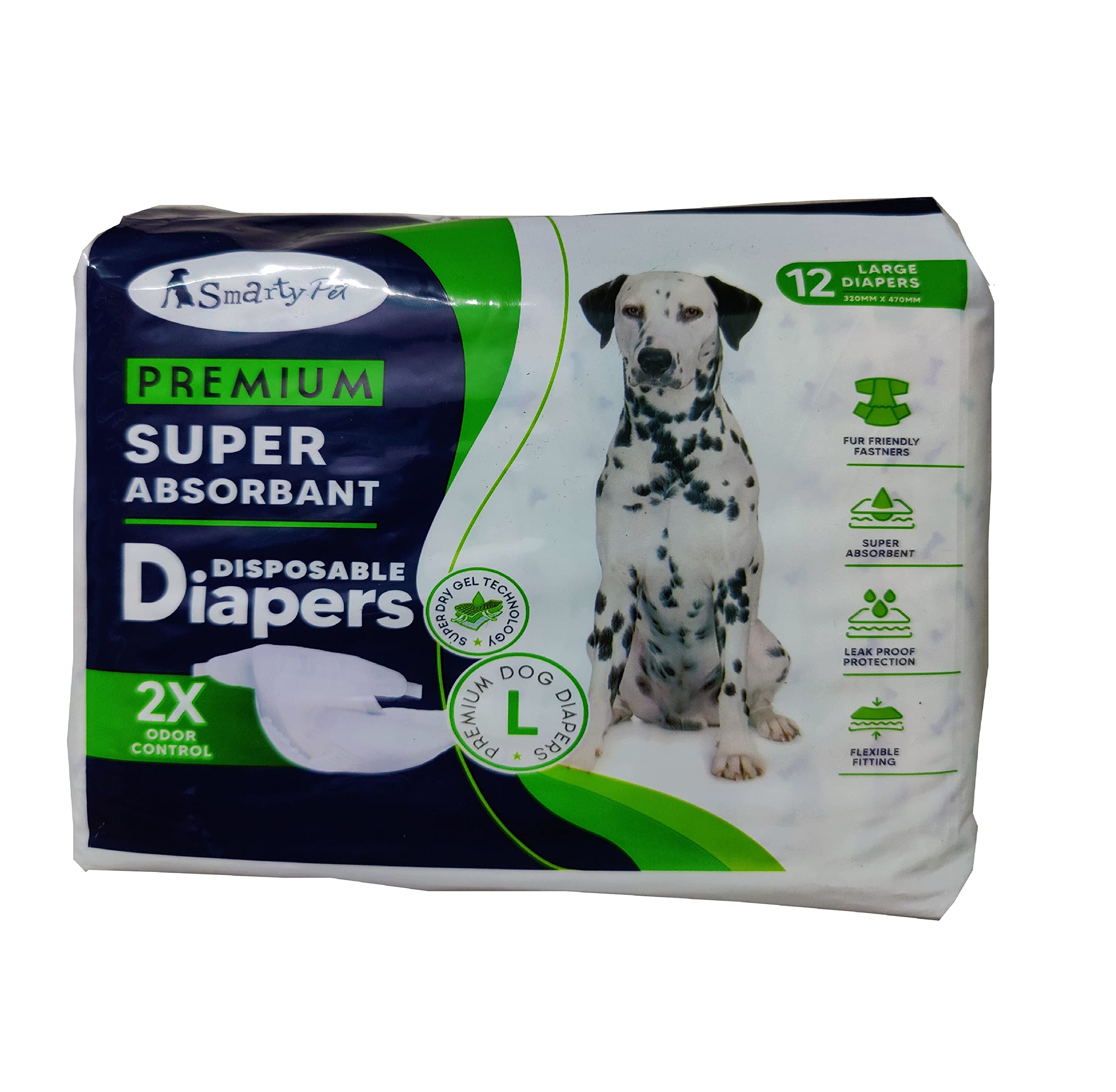 Pet Town Smarty Pet Premium Super Absorbent | Leak Proof Protection Disposable Pet Diapers | for Female Dog with Adjustable Tail Hole (Large, 320MM X 470MM,12 pcs) (B0BDVLTCPC) Amazon Price History, Amazon Price Tracker