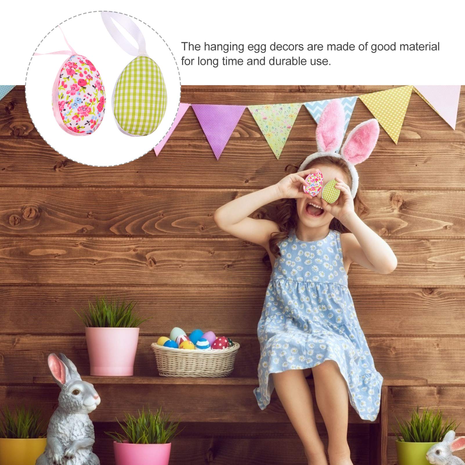 PRETYZOOM 2 Sätze Ostereier Gesprenkelte Eier Farbige Eier Aufhängen Künstliche Eier Easter Egg Decoration Osterparty Dekoration Osterei Hängende Dekoration Osterschmuck Stoff 27 Stück * 2