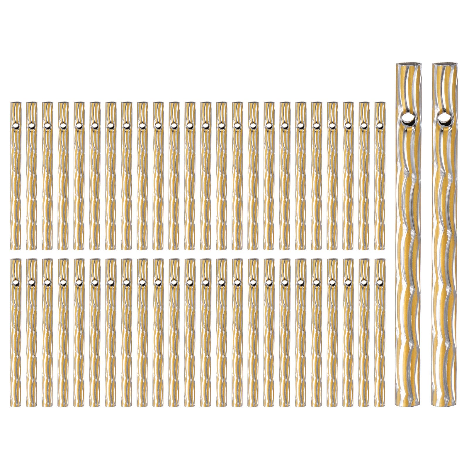 M METERXITY 50-Pack Wind Chime Tubes, 3 X 0.2 Inch Aluminum Metal Wind Bell Empty Tubes for Outside/Adults Arts and Crafts/DIY [Yellow]