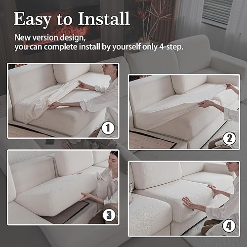 Miniatura 7 de Fundas de cojín para sofá modular, suaves y elásticas, lavables, resistentes al desgaste, protector universal de muebles para sala de estar, 1 funda