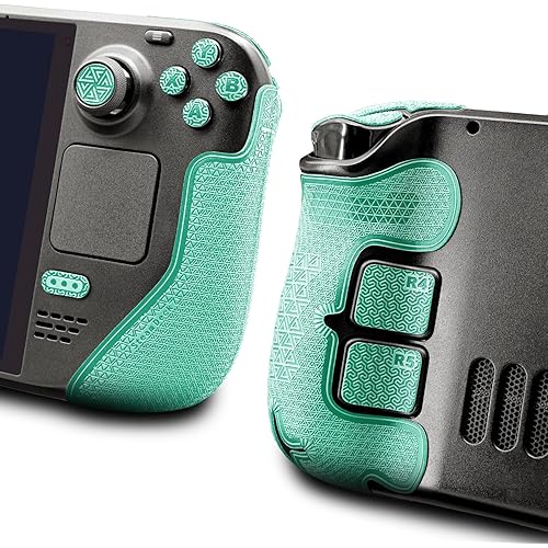 Luck&Link Controller Grip for Steam Deck OLED&LCD,Textured Skin kit,Anti-Skid Sweat-Absorbent Controllers Handle Grips, Buttons,Triggers,D-pad(Ultra-Mint Green)