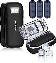 sinocare Insulin Cool Bag, Medicine Bag with 3 Ice Packs, Constant Temperature for 6-8 Hours, Waterproof and Robust, for Travel, On the Go and Home, De-yds, Insulin cool bag travel