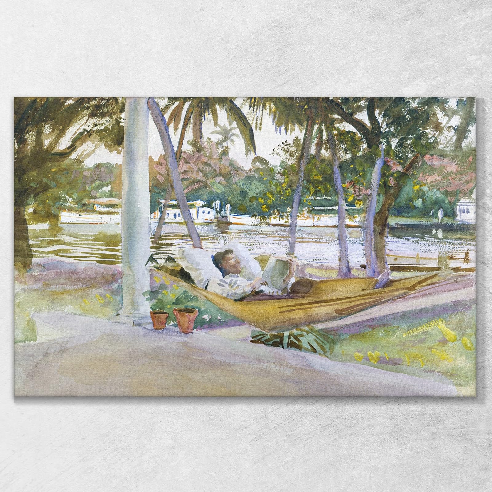Figura in Amaca Florida John Singer Sargent, jss74 Quadro Stampato su Tela, 100x60 cm