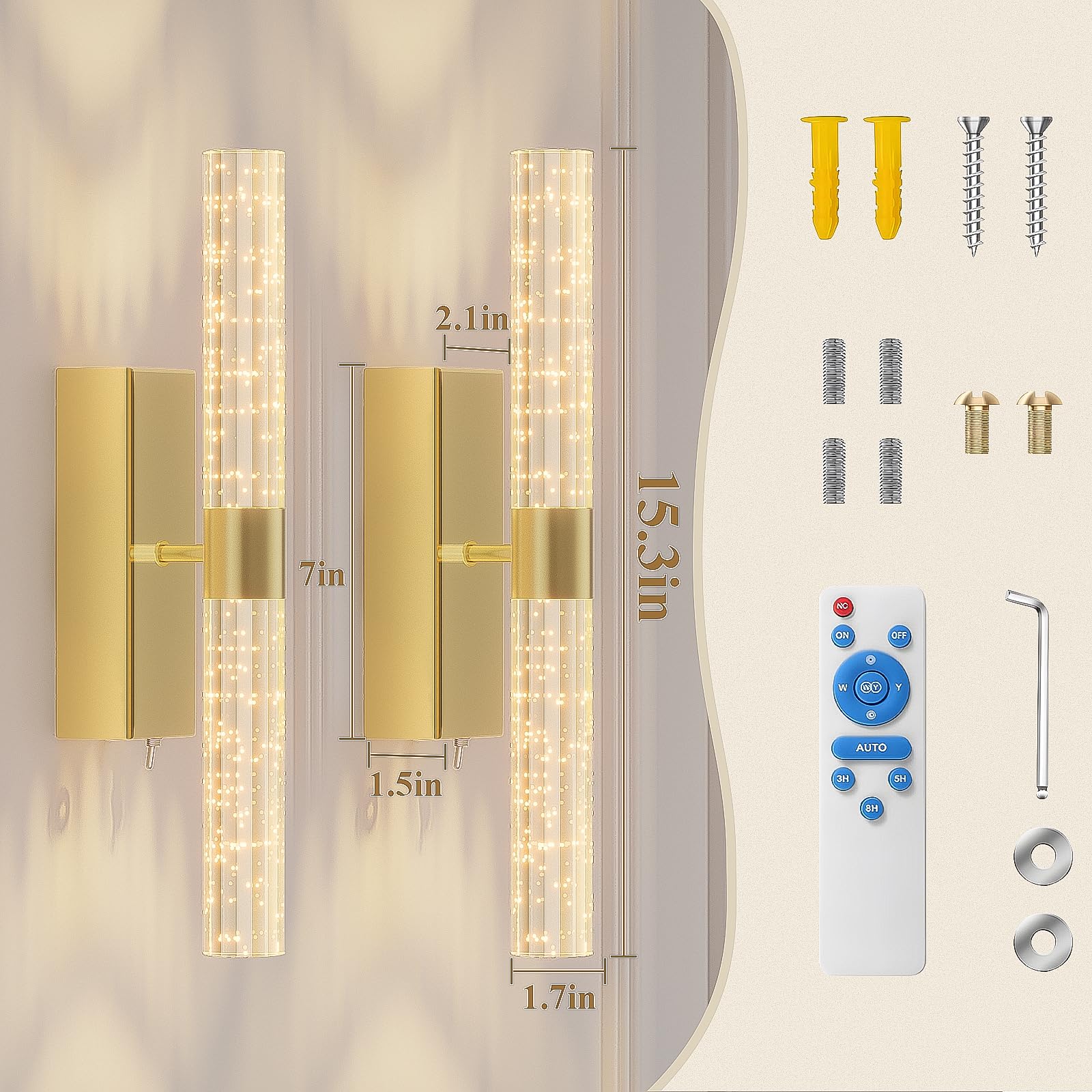Battery Gold Wall Sconce Wall Lighting Fixtures For Sale