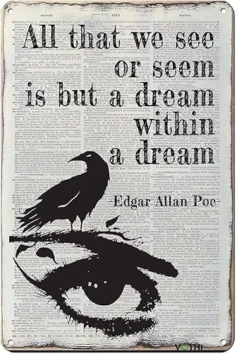 Miniatura 7 de VOTHI Cartel de lata divertido de cuervo, carteles góticos, decoración pagana Wiccana, decoración de cocina de bruja, decoración de cuervo de