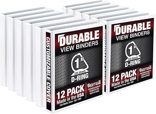 Vista 538 de Samsill Carpeta duradera de 1.5 pulgadas, fabricada en los Estados Unidos, carpeta de anillos en D, carpeta transparente personalizable, surtido