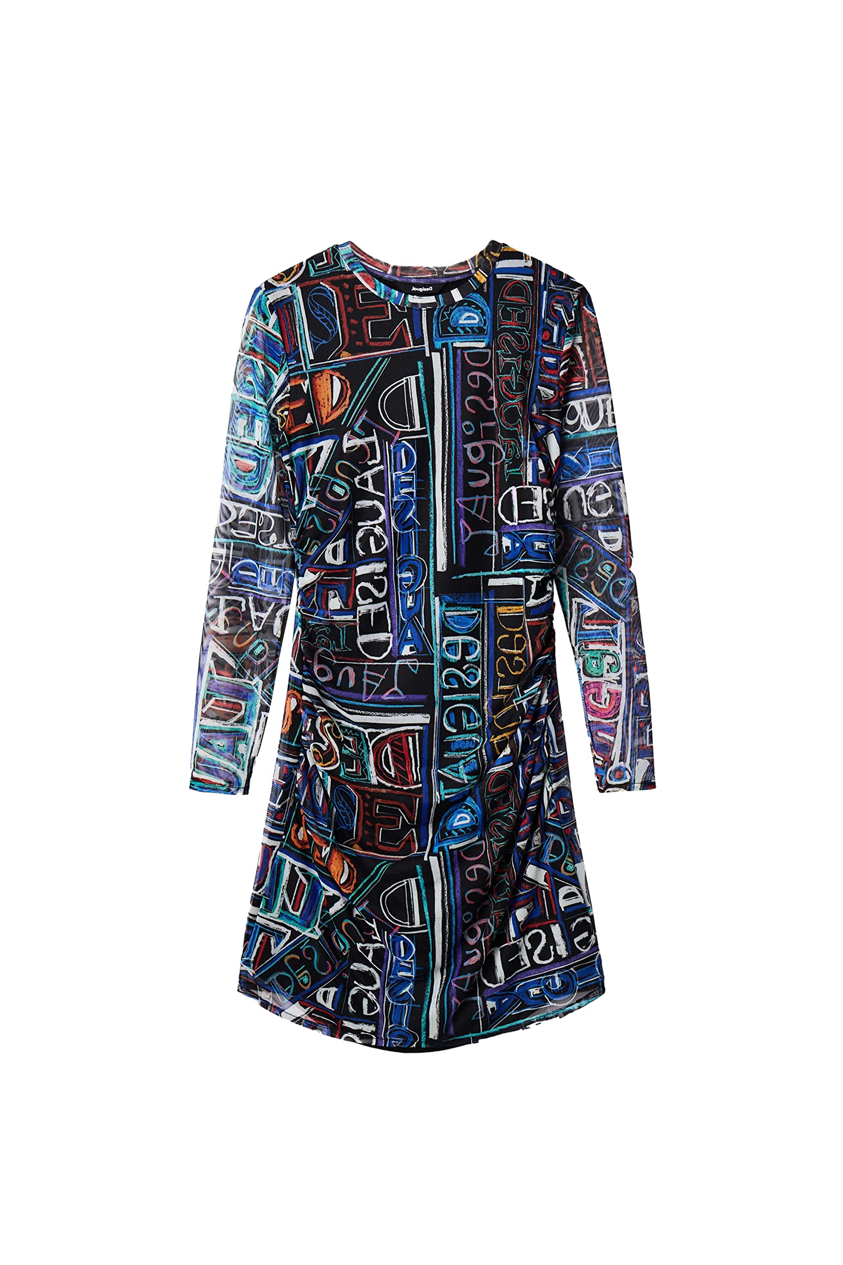Desigual Damen Vest_lettering 2000 Dress, Schwarz, M EU