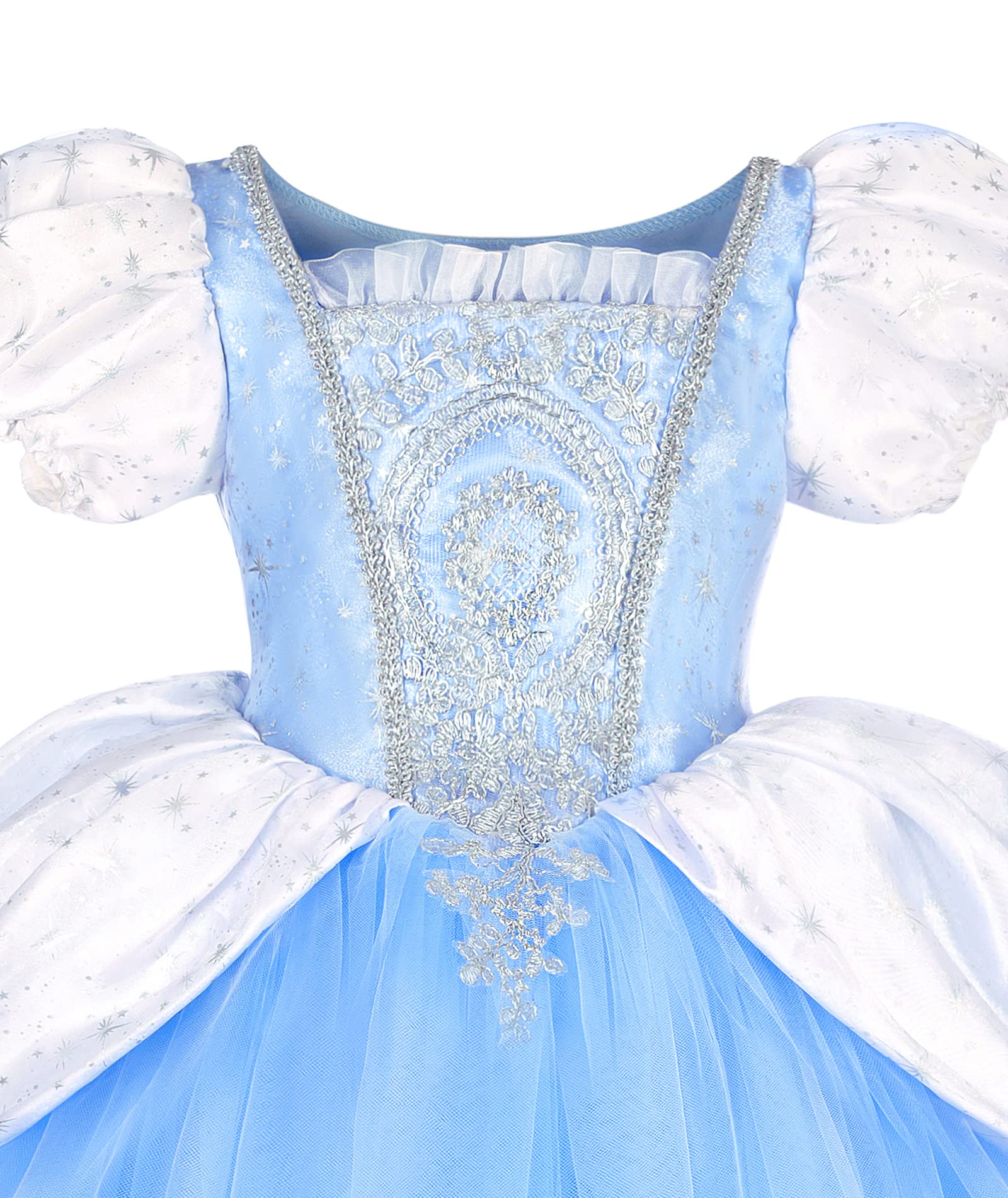ToLaFio Princess Costume For Girls - Frozen Elsa Dress Up Ball Gown For Birthday, Halloween, Party