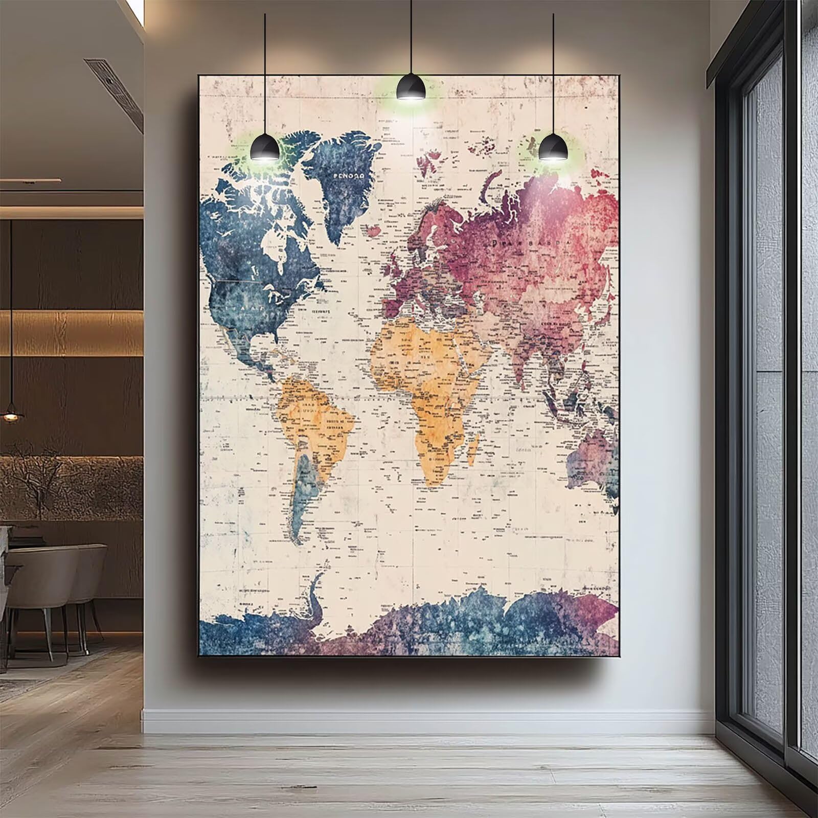 Mappa del mondo Diamond Painting Kit Completo, Diamond Painting Mappa Quadri con Perline Hobby Creativi Adulti, DIY 5D Diamantini Crystal Art Pittura Diamante Kits per Decorazioni Casa 70x95cm LSJ1034