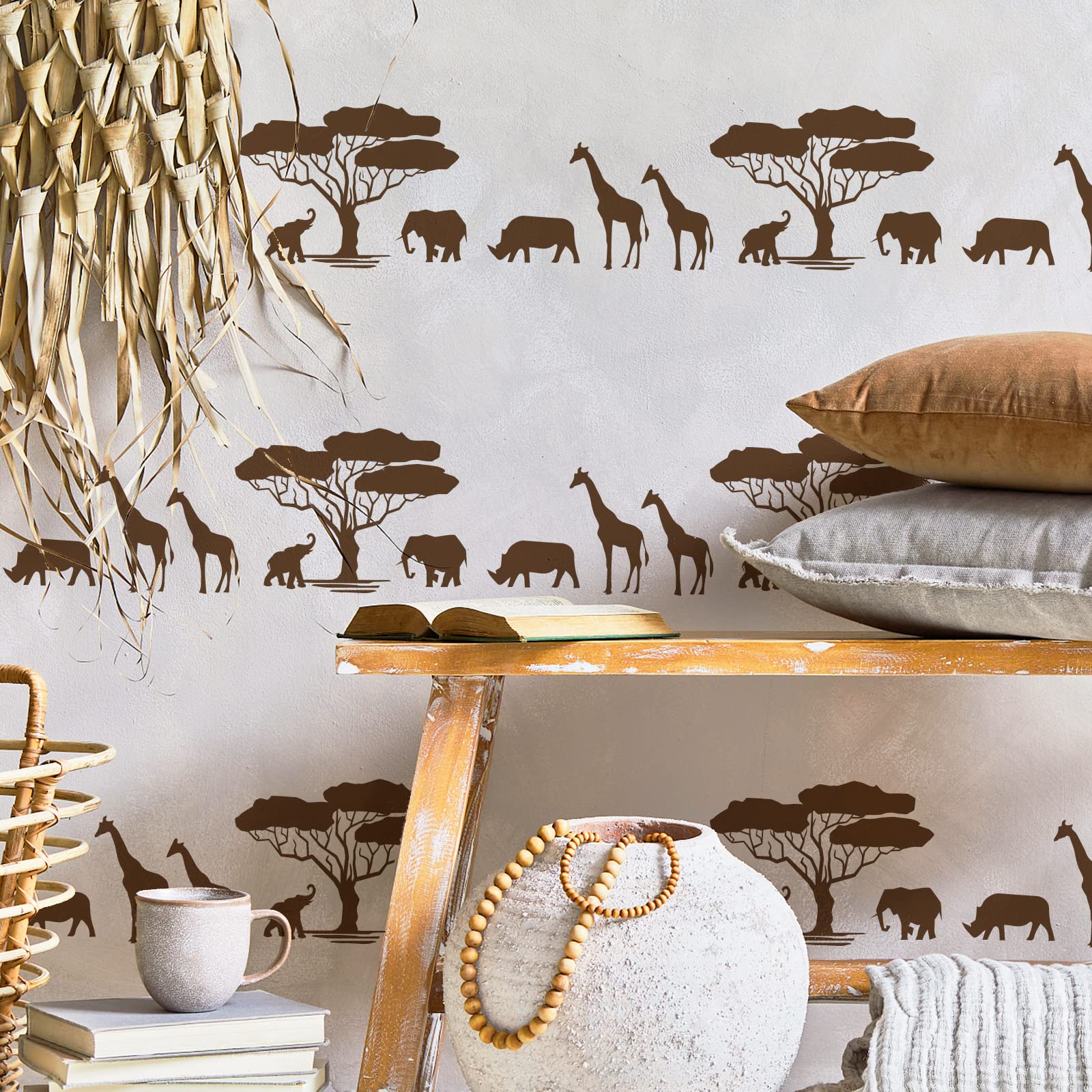 Aztec Giraffes Wallpaper FINGERINSPIRE African Tribal Stencil 11.7x8.3