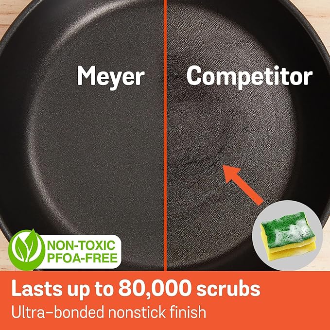 Wok Antiadherente Meyer con Tapa de Vidrio 32cm Acero Inoxidable miniatura 6