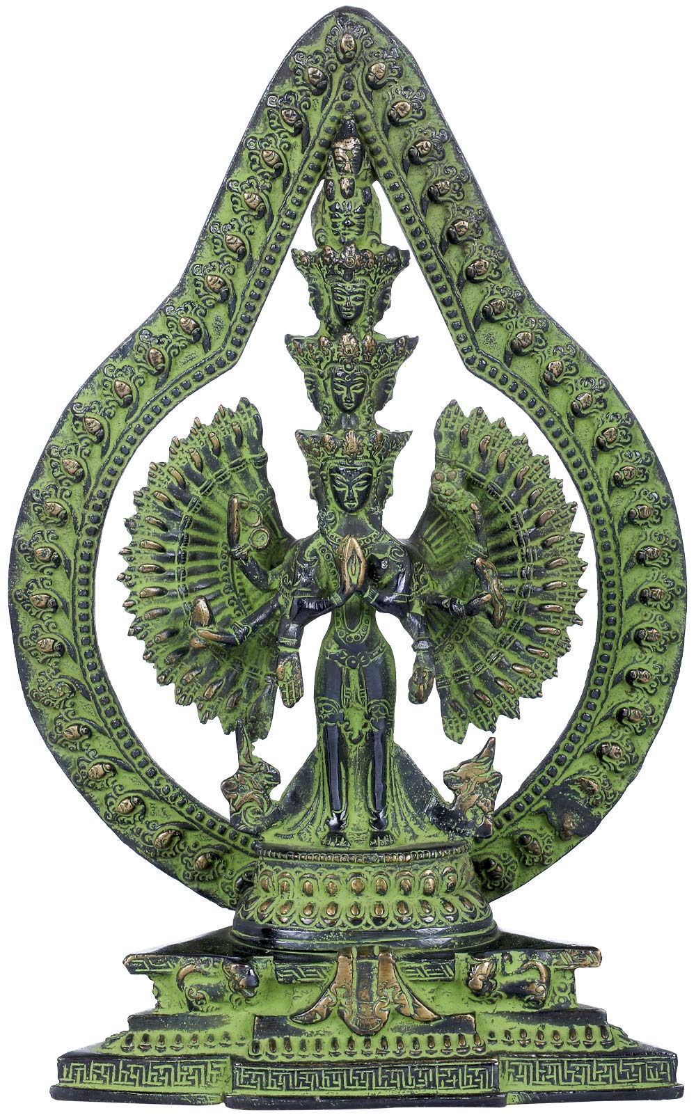 Avalokiteshvara statue en laiton divinité bouddhiste de compassion pour autel de méditation
