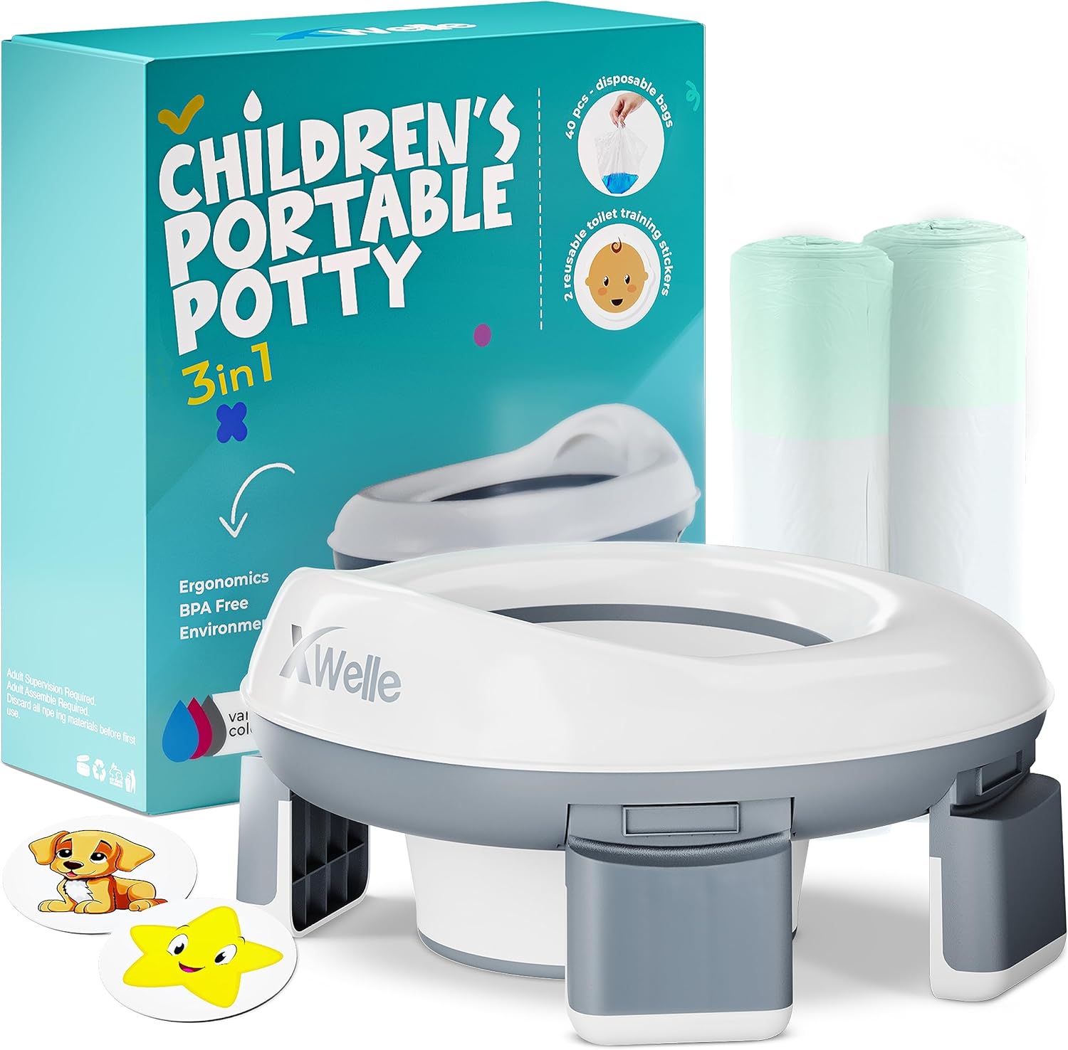 XWelle 3 in 1 Portable Potty For Toddler Travel +GIFT