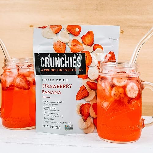 Miniatura 74 de Crunchies Frutas liofilizadas, frutas crujientes 100% naturales, sin OMG y kosher, paquetes de aperitivos de frutas liofilizadas resellables