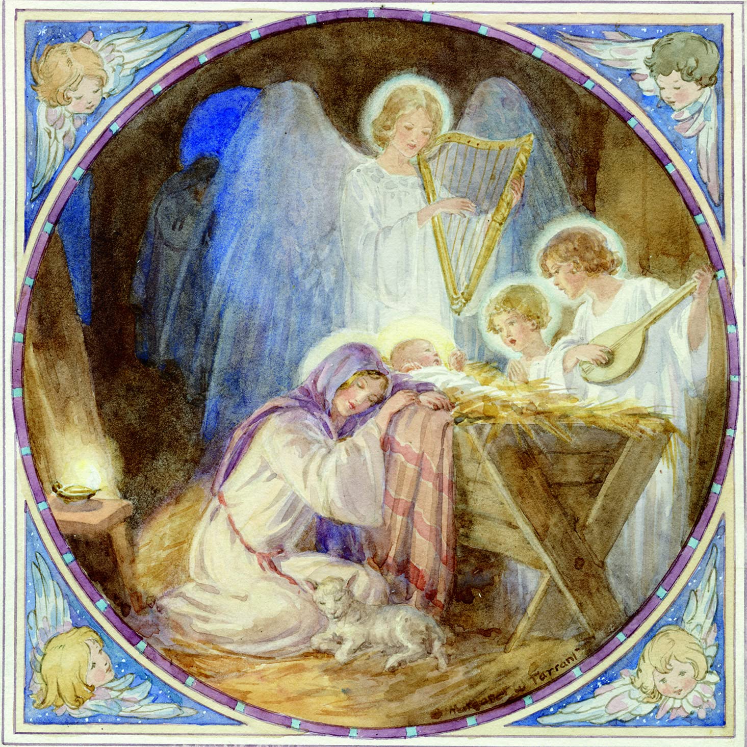 Medici Cards Box of 20 Artistic Charity Christmas Cards - 'Religious Scene' - 10 Cards Each of 2 Illustrative Designs - From The Great British Card Company, Multicoloured