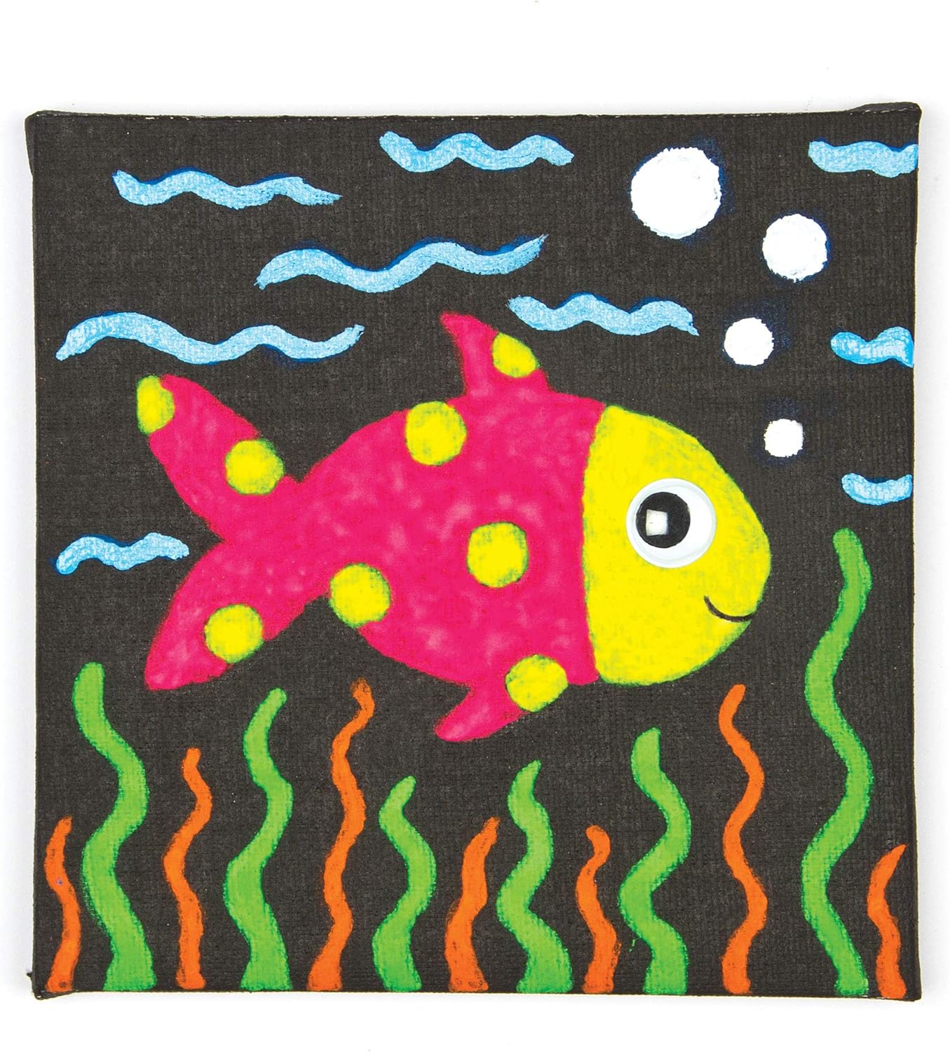 Baker Ross Mini Black Fabric Canvas, Primed And Stretched Canvas Perfect For Painting, Artist Work And Arts And Crafts (Pack Of 3)