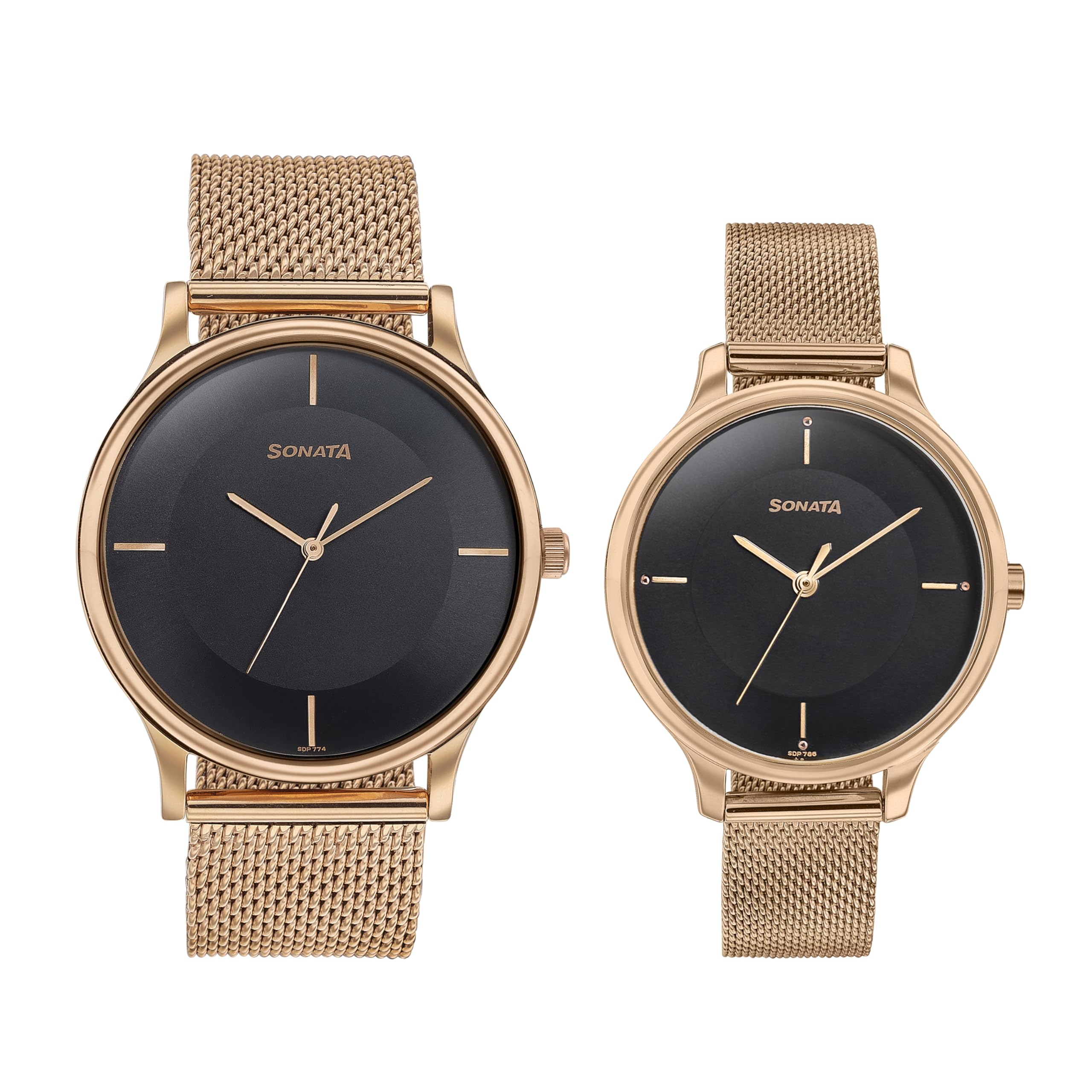 Sonata Modern Bandhan Quartz Analog Black Dial Stainless Steel Strap Watch for Couple (B0D7VYFSSF) Amazon Price History, Amazon Price Tracker