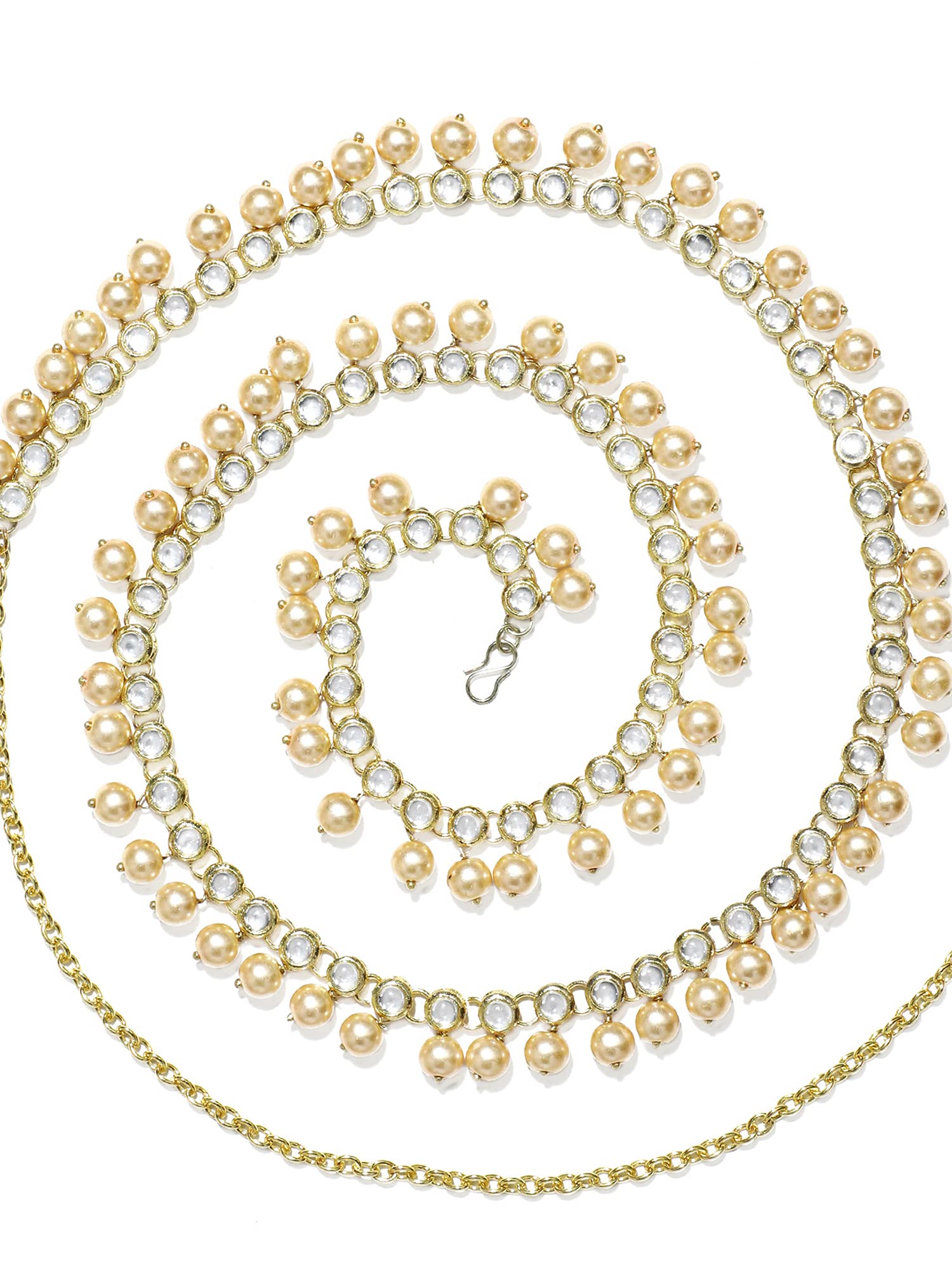 Karatcart Golden Pearl Studded Beaded Kundan Kamarband (B098P3N7ZR) Amazon Price History, Amazon Price Tracker