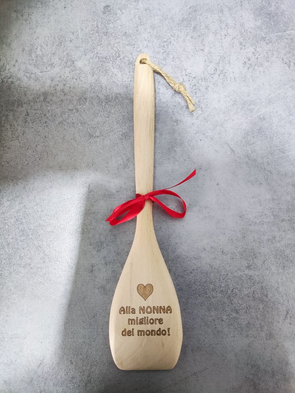 Regalo per nonna Idee regalo per Festa dei nonni per Natale anniversario o compleanno Cucchiaio di legno di faggio Mestolo cucina lungo 31cm Regali per la nonna con incisione laser indelebile