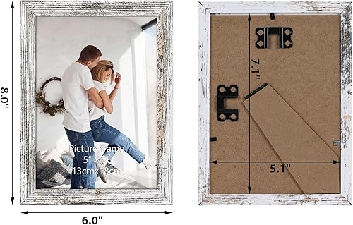 Miniatura 10 de Edenseelake Juego de 15 portarretratos de 11 x 14 pulgadas, marco de madera blanca envejecida de 11 x 14 pulgadas para pared o mesa