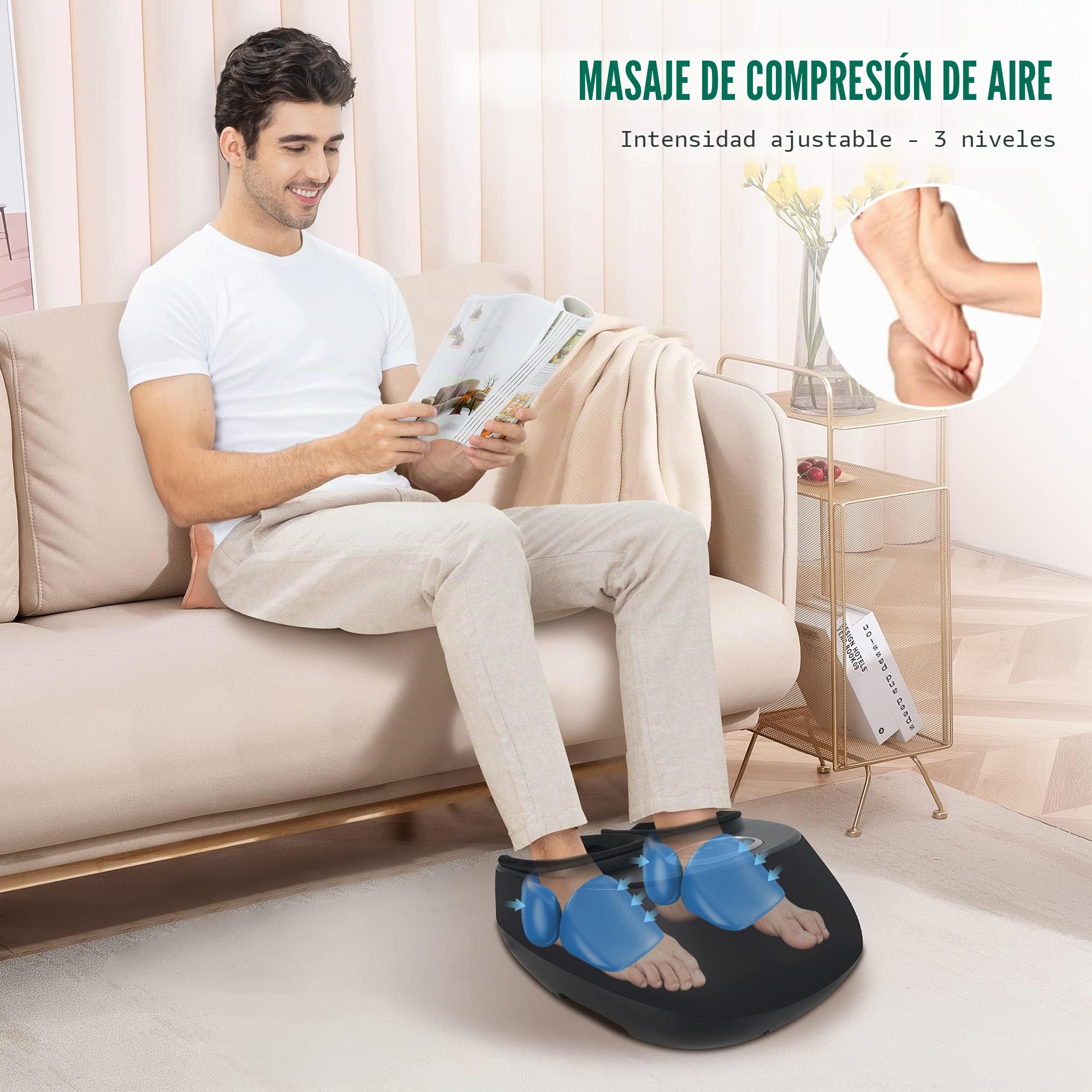 SNAILAX Masajeador de pies con calor, masajeador de pies shiatsu para fascitis plantar y neuropatía, alivio del dolor, amasar, compresión, calentador de pies calentado, masajeador, Regalos