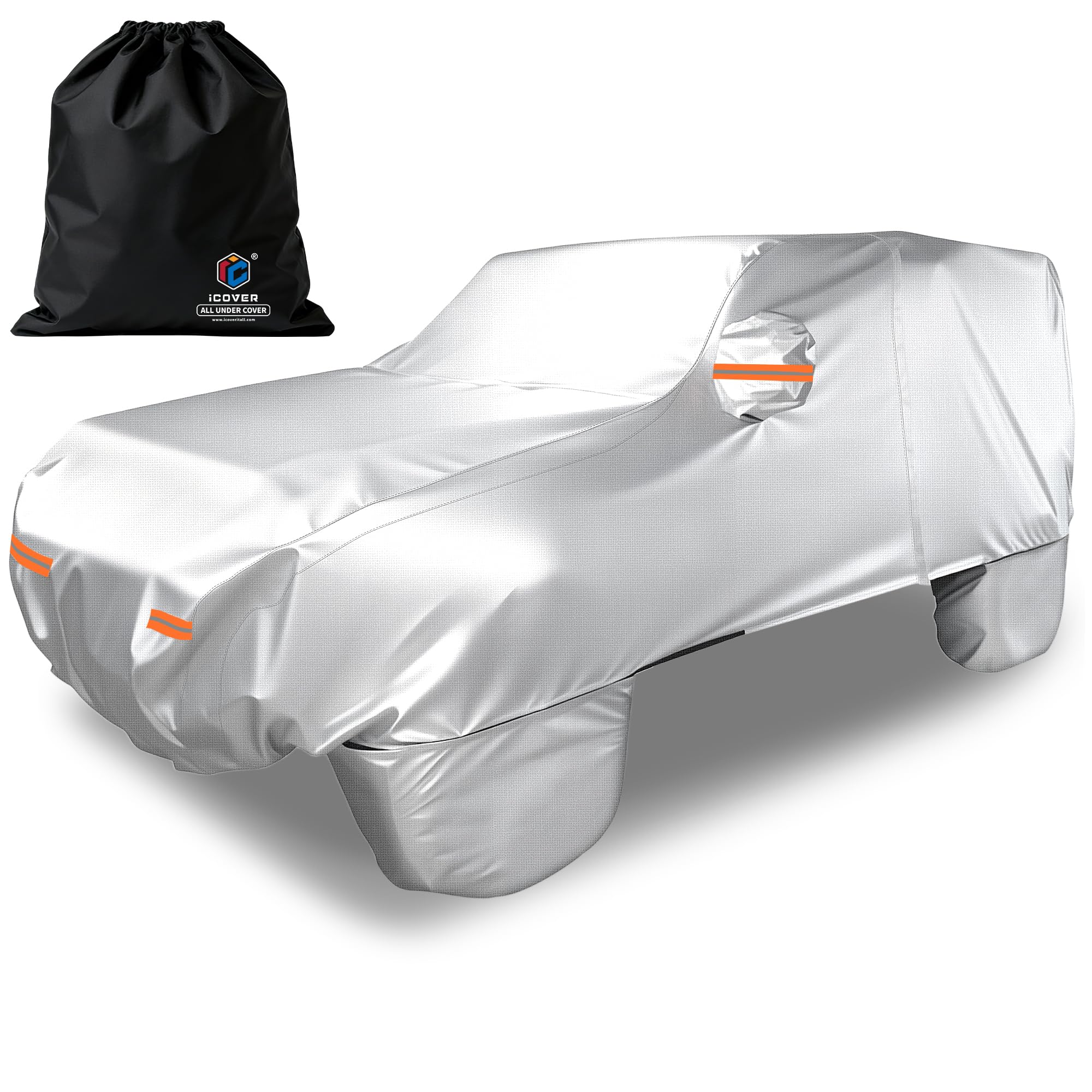 iCOVER Car Cover for Jeep Wrangler 4 Door Waterproof Jeep Cover with Detachable Tire Covers All Weather Outdoor