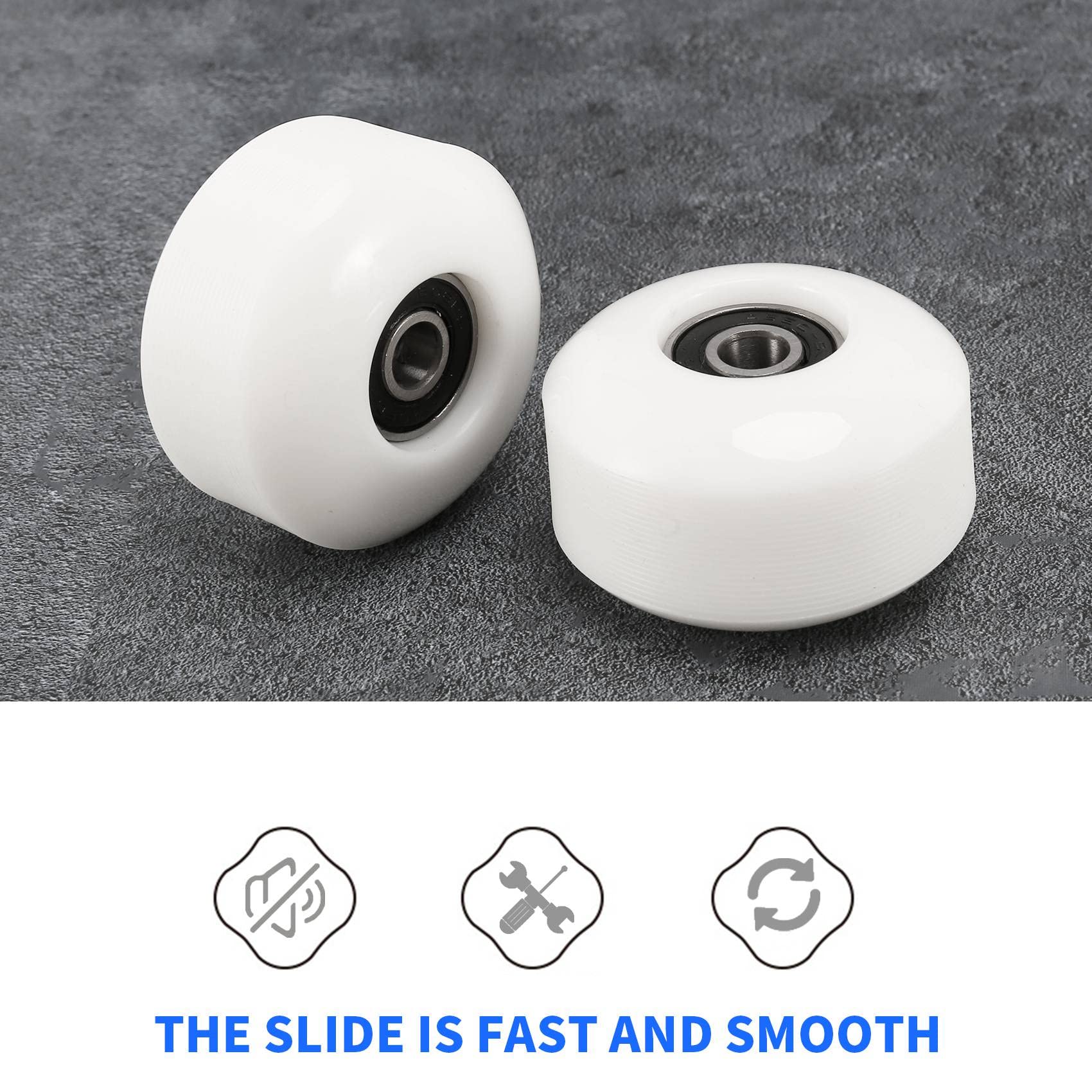 Roues de Planche à roulettes avec Roulements 52X30Mm Street PU Roues Pièces de Planche à roulettes Cruiser Roues de Planche Longue (Ensemble de 4) Blanc