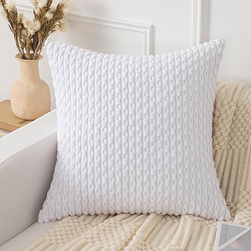 Miniatura 4 de UGASA - Juego de 4 fundas de almohada de pana suave, fundas de almohada decorativas de rayas bohemias de 20 x 20 pulgadas, decoración del hogar,