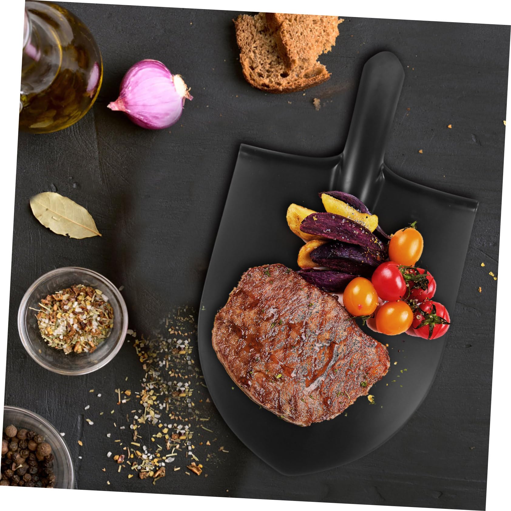 IWOWHERO Barbecue Grill Tray Shovel Shape Plate Smooth Surface Easy to Clean Great for Family Gatherings