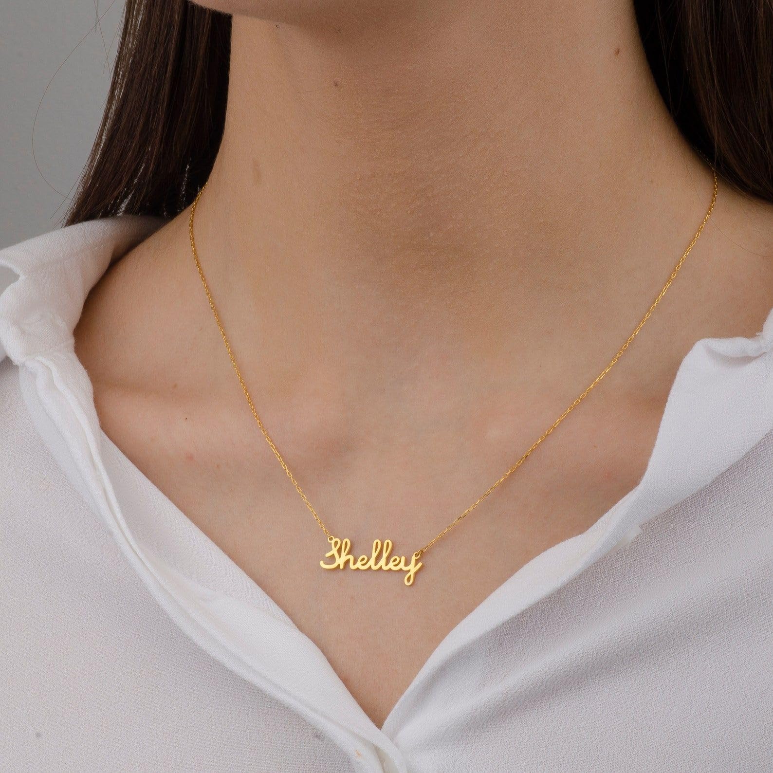 925K plata de ley collar con nombre, delicado minimalista personalizado madre día Navidad