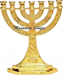 Menorah Candelabro Jerusalém Miniatura 6cm