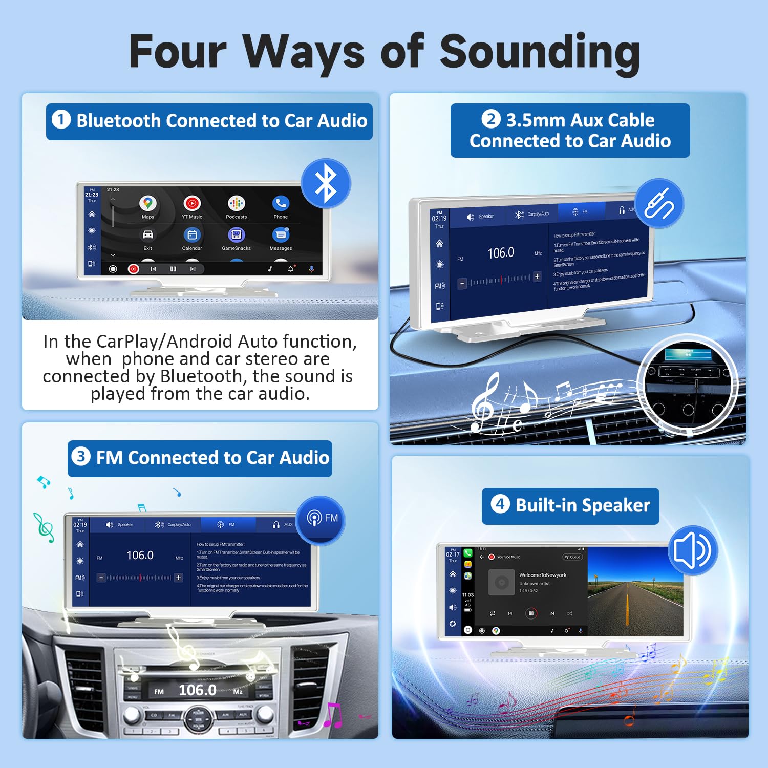 9.26" Wireless CarPlay Screen With 2.5K Dash Cam & Backup Camera | Android Auto, GPS, Mirror Link