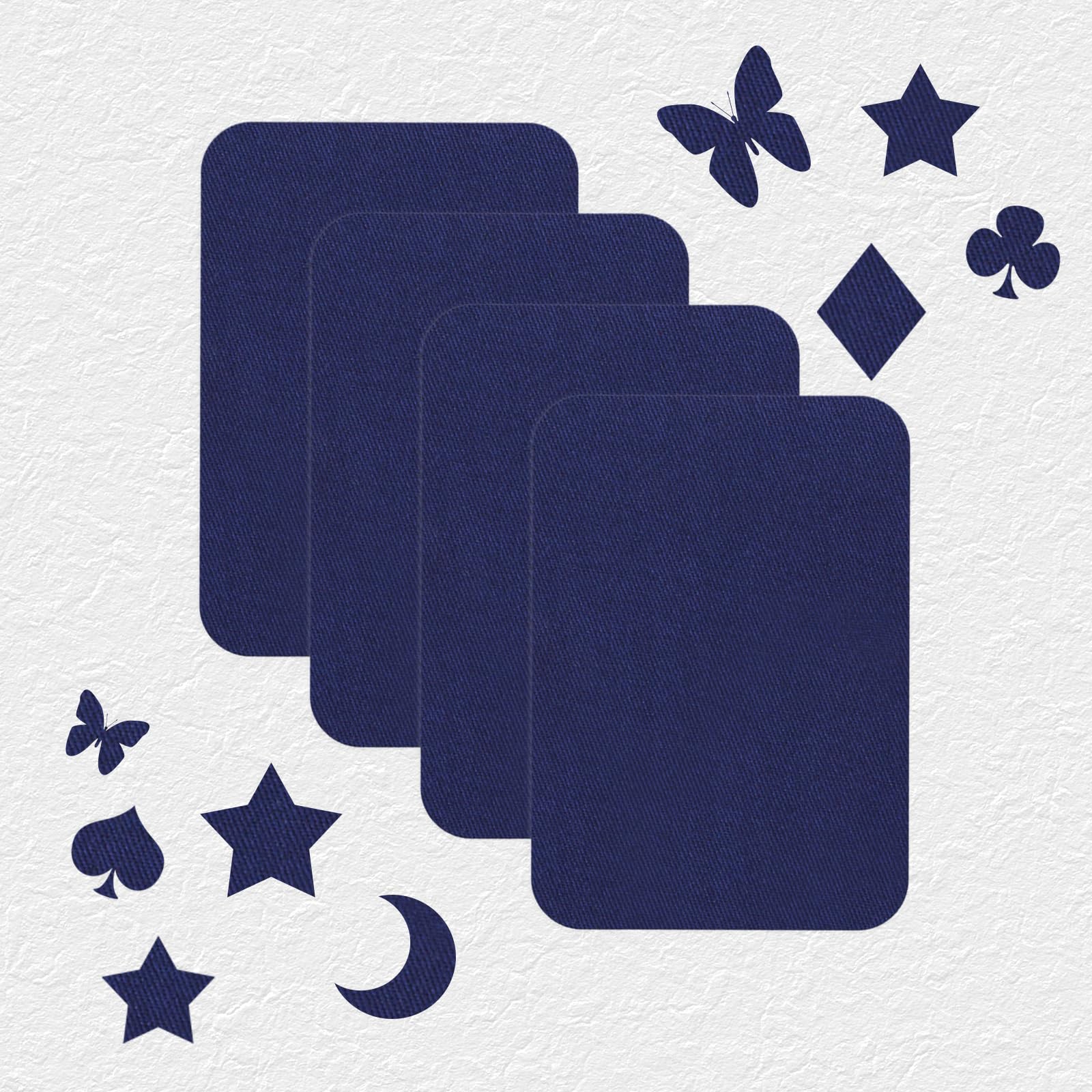 Aufnäher zum Aufbügeln, Premium-Qualität, Stoff, zum Aufbügeln, Denim, Jeans, zum Aufbügeln auf der Innenseite, Stoffflicken für Kleidung, Baumwolle, Schwarz, Reparatur-Set (12,4 x 9,4 cm,