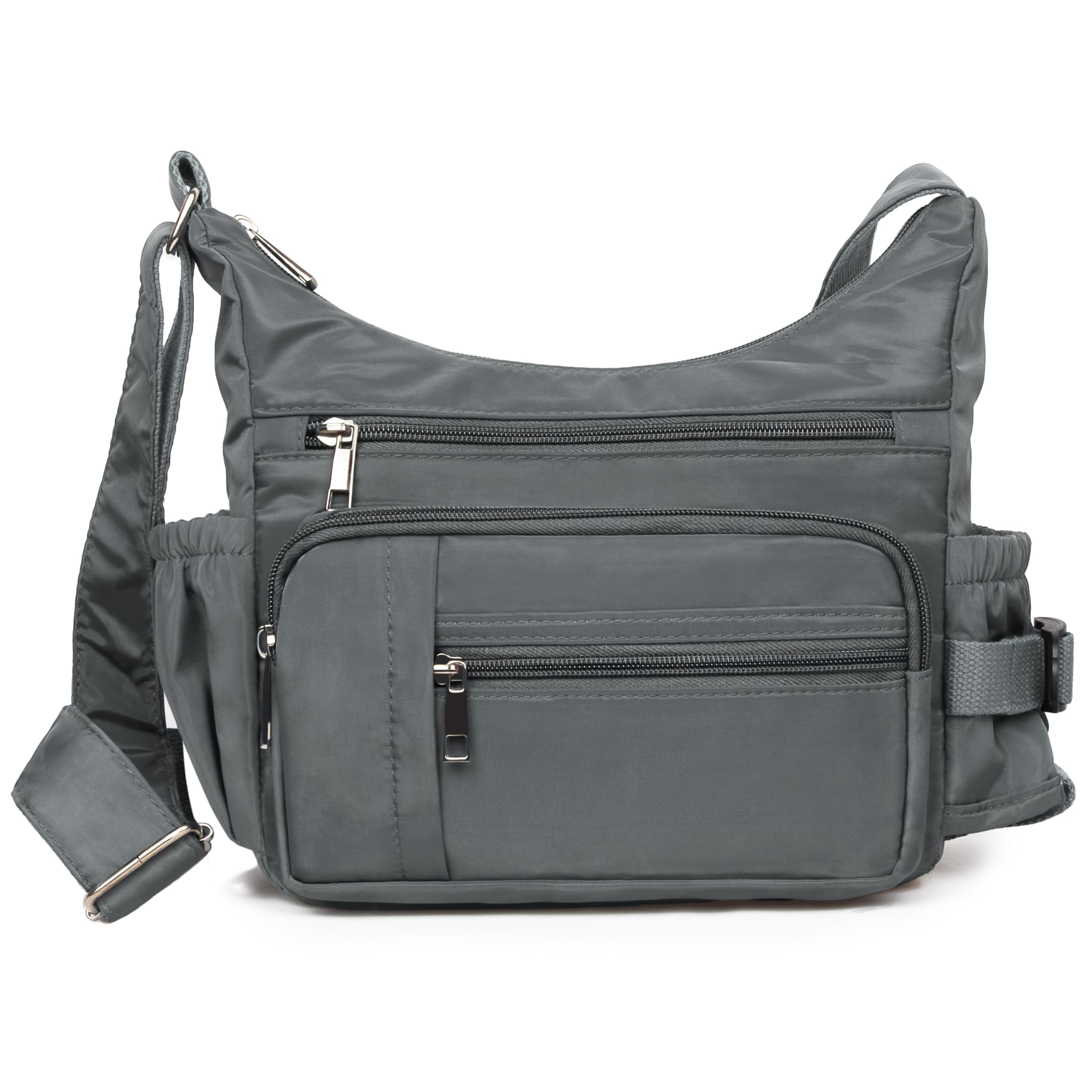 VOLGANIK ROCK RFID Anti Thief Crossbody Bag for Women Waterproof Shoulder Bag Messenger Bag Casual Nylon Purse Handbag, Gray-9.8", S