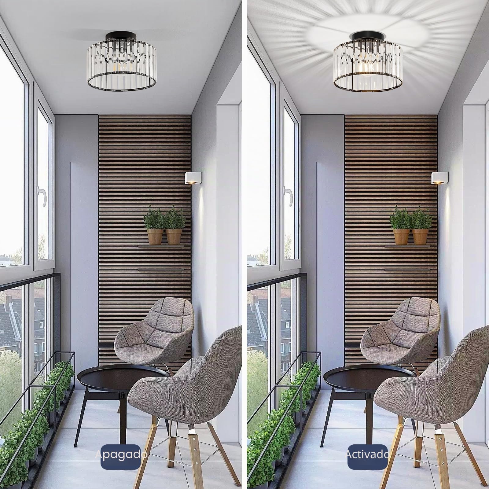 Qamra Kristall Deckenleucht - Lámpara de techo, color negro, cristal, 27 cm, moderno y redondo, para pasillo, entrada, salón, dormitorio, cocina（Bombillas no incluidas）