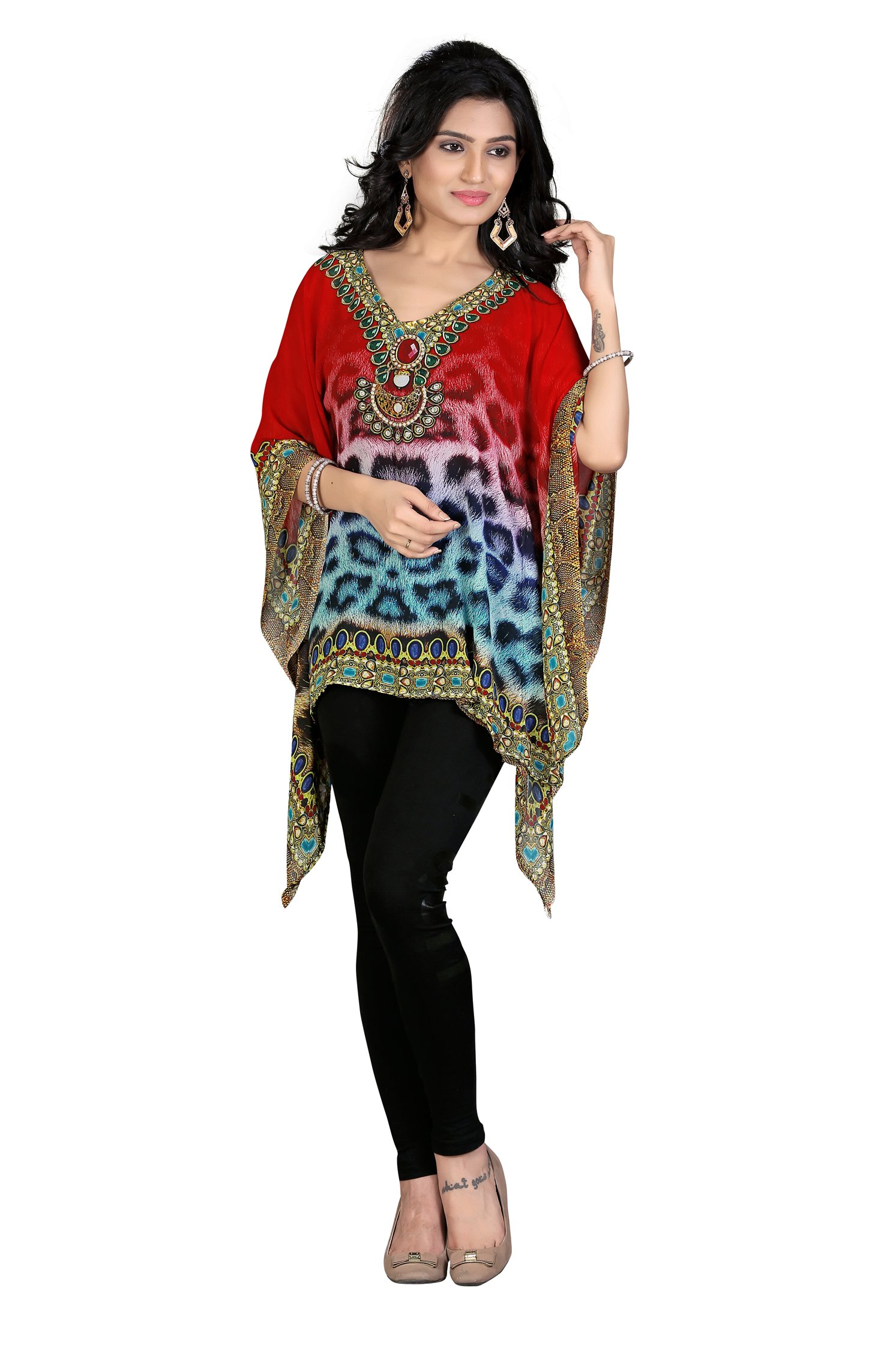 ARYAN ENTERPRISEWoman's Green Digital Printed Kaftan