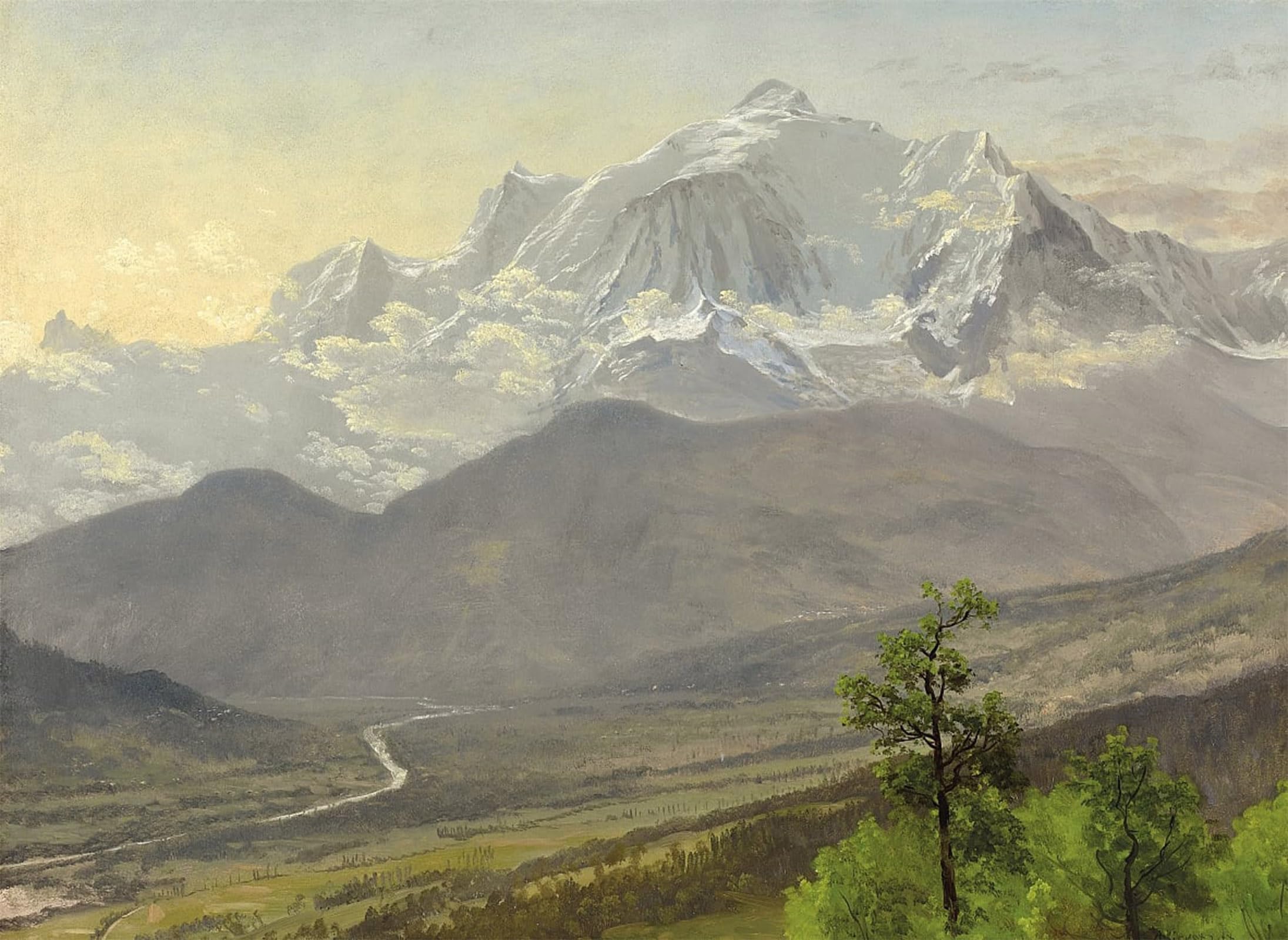 ARTXLXXBN Famous Painting Art Wall Decor Abstract Art Picture landscape painting by Albert Bierstadt Animal Pictures for Home Decor 60x90cm