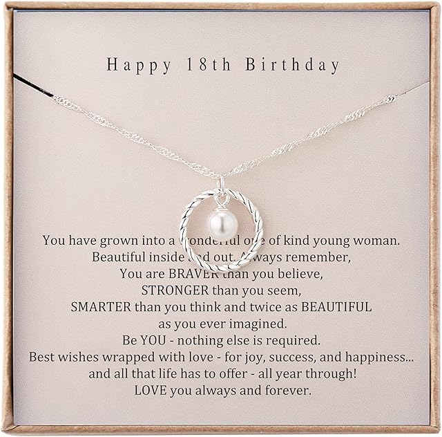 Famdecor 18th Birthday Gifts for Girls 18th Birthday Decorations for Girls Sterling Silver Necklace for Her Born in 2004 Birthday Gifts
